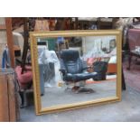 LARGE MODERN GILDED WALL MIRROR