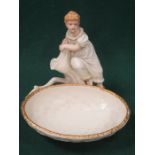 ROYAL WORCESTER GILDED CERAMIC FIGURE FORM POSY BOWL,