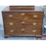 ANTIQUE MAHOGANY CHEST OF THREE DRAWERS