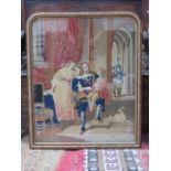 VICTORIAN TAPESTRY WITHIN GLIDED WOODEN FRAME.