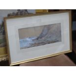 NORMAN PARSONS, FRAMED WATERCOLOUR DEPICTING A COASTAL SCENE,