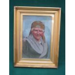 GILT FRAMED OIL ON CANVAS PORTRAIT DEPICTING AN ITALIAN LADY , SIGNED TO BOTTOM RIGHT (INDISTINCT),