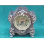 ORMOLU MOUNTED FRENCH STYLE MANTEL CLOCK WITH GILDED CIRCULAR DIAL