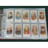 ALBUM OF WILLS CIGARETTE CARDS INCLUDING ALLIED ARMY LEADERS, ARMS OF FOREIGN CITIES, ETC.