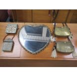 PARCEL OF VARIOUS JEWISH PRAYER BOOK HOLDER PLUS HEART SHAPED MIRROR