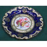 PAIR OF VICTORIAN HANDPAINTED AND GILDED FLORAL DECORATED CERAMIC PLATES.