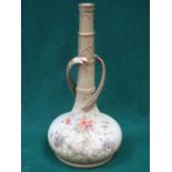 HANDPAINTED AND GILDED FLORAL DECORATED BOTTLE NECK VASE, STAMPED D'POSE,