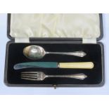 CASED HALLMARKED SILVER CUTLERY SET