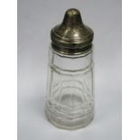 HALLMARKED SILVER TOPPED GLASS SHAKER