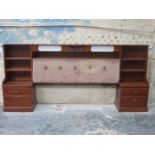 G PLAN 1970s STYLE HEAD BOARD WITH DRAWERS EITHER SIDE AND INTEGRATED BINATONE RADIO ALARM CLOCK