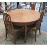 G PLAN CIRCULAR EXTENDING DINING TABLE AND FOUR CHARS