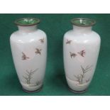 PAIR OF JAPANESE CLOISONNE VASES,