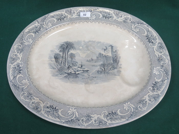 TRANSFER DECORATED VICTORIAN OVAL TURKEY ASHETTE, STAMPED FERNYHOUGH, DEANE STREET, - Image 2 of 2