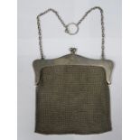 HALLMARKED SILVER MESH LADIES EVENING PURSE