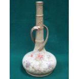 HANDPAINTED AND GILDED FLORAL DECORATED BOTTLE NECK VASE, STAMPED D'POSE,