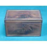 STRING INLAID MAHOGANY TWO SECTION TEA CADDY