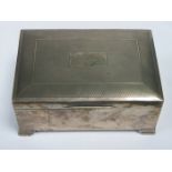 HALLMARKED SILVER MACHINE TURNED CIGARETTE BOX