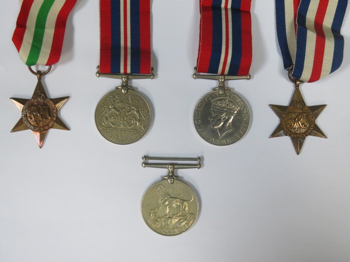 PARCEL OF FIVE WORLD WAR II MEDALS