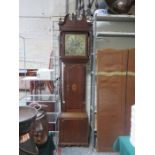 18th CENTURY GOOD QUALITY OAK AND MAHOGANY CASED LONGCASE CLOCK WITH SHELL INLAID DECORATION AND