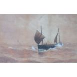 W H PEARSON, GILT FRAMED WATERCOLOUR- RUNNING FOR THE HARBOUR,