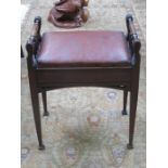 MAHOGANY PIANO STOOL WITH LIFT UP SEAT