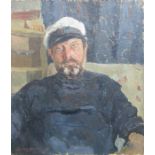 WILLIAM GARFIT FRAMED OIL ON BOARD PORTRAIT OF A SEA CAPTAIN, DATED 65,