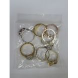 SEVEN VARIOUS 925 SILVER DRESS RINGS PLUS ONE OTHER