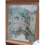 ENID BILSHIE, FRAMED OIL ON BOARD DEPICTING DUDDON VALLEY, CUMBRIA,