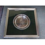 FRAMED LIMITED EDITION HALLMARKED SILVER COMMEMORATIVE PLATE, TO BRIGADIER GERARD BY W COMYNS,