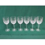 SET OF SIX WATERFORD STEMMED GLASSES