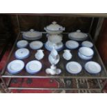 APPROXIMATELY 40-PLUS PIECES OF BLUE AND WHITE CHILDRENS DINNERWARE BY PETRUS REGOUT, MAASTRICHT,