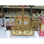 GILT METAL MAGAZINE RACK