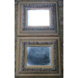 PAIR OF HEAVILY GILDED RECTANGULAR WALL MIRRORS