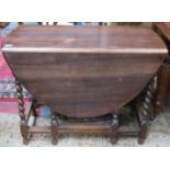 OAK BARLEY TWIST GATELEG TABLE