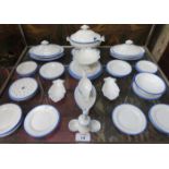 APPROXIMATELY FORTY-PLUS PIECES OF BLUE AND WHITE CHILDRENS DINNERWARE BY PETRUS REGOUT, MAASTRICHT,