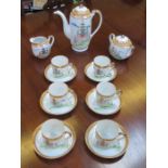 JAPANESE HANDPAINTED AND GILDED FIFTEEN PIECE COFFEE SET