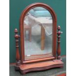 VICTORIAN STYLE MAHOGANY SERPENTINE FRONTED DRESSING MIRROR