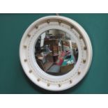 CIRCULAR GILDED CONVEX WALL MIRROR