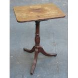 ANTIQUE MAHOGANY OCCASIONAL TABLE ON TRIPOD SUPPORTS