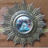 GILDED SUNBURST WALL MIRROR (AT FAULT)