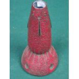 RED SECESSIONIST VASE, STAMPED AUSTRIA,