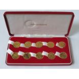 CASED SET OF TEN GOLD HALF SOVEREIGNS- MOSTLY MODERN