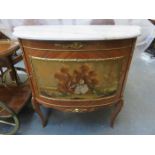 REPRODUCTION FRENCH STYLE ORMOLU MOUNTED SINGLE DOOR GLAZED SIDE CABINET