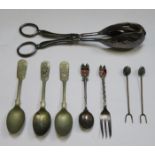 SMALL PARCEL OF VARIOUS FLATWARE INCLUDING THREE ONTARIO SILVER SPOONS