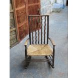 OAK RUSH SEATED ROCKING NURSING CHAIR