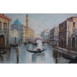 FRAMED OIL ON CANVAS OF A VENICE SCENE,