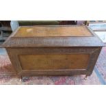 VINTAGE CARVED WOODEN SECTIONAL BLANKET CHEST