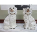 PAIR OF CERAMIC STAFFORDSHIRE SPANIELS