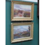 J T CHILLOT, PAIR OF GILT FRAMED OIL ON CANVASES DEPICTING HIGHLAND CATTLE,