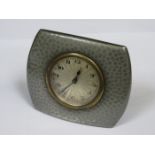 TUDRIC HAMMERED PEWTER ART DECO STYLE DESK CLOCK